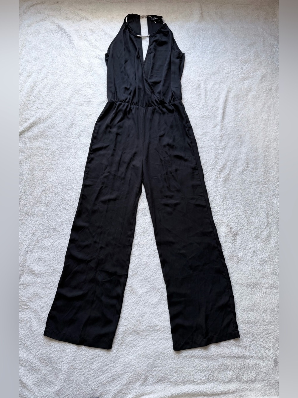 DO+BE Black Sleeveless Wide-Leg Wrap Jumpsuit